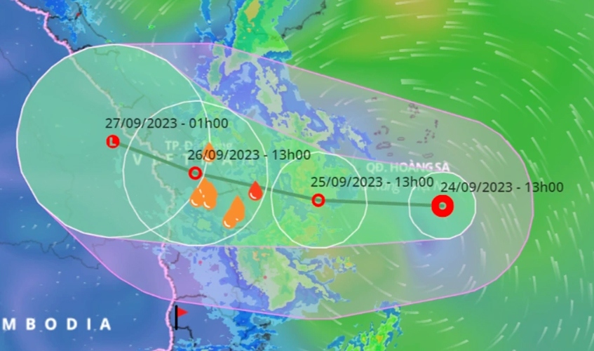 Tropical depression heading for central Vietnam